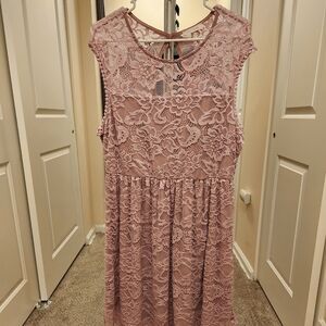 First Looks Lace Mini Dress - Pink